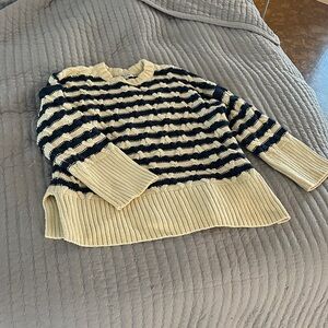 Madewell Navy and Cream Striped Sweater